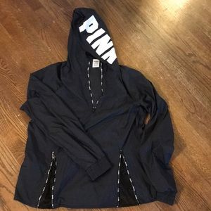 Pink Victoria secret navy blue hoodie windbreaker
